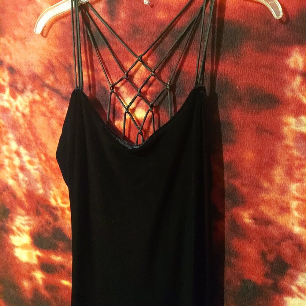 black vintage velvet formal evening dress